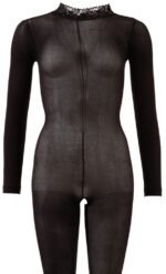Mandy Mystery - Hel Catsuit Sort med Skrittåpning