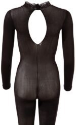 Mandy Mystery - Hel Catsuit Sort med Skrittåpning