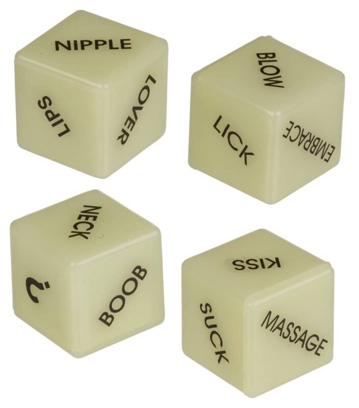 Love Dice - Erotiske Terninger - Glow In The Dark - Selvlysende