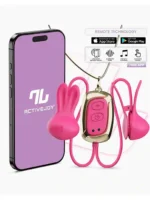 Intoyou - Tickly - Vibrerende brystklyper med kjede og app - Rosa