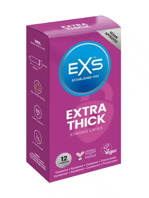 12EXSEXTRASA_ekstra-tykke-kondomer-condoms-thick-01 EXS - Tykke Kondomer - 12 stk - Bilde 1