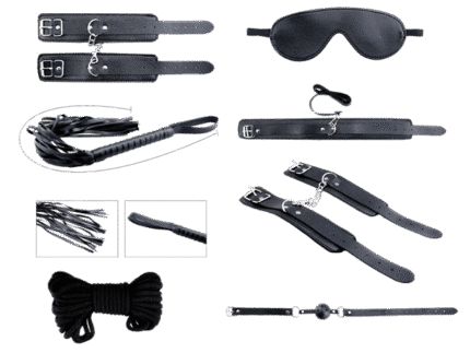 Alive - Secret Desires - Bondagesett med 8 deler - Sort