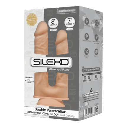 Silexd - Double Penetration  - Model 1 - 7"- 8'' - Lys hudfarge