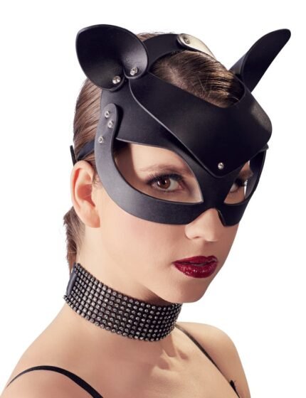 Bad Kitty - Cat Mask i fauxlær - Sort