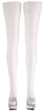 Cottelli Collection - Stay-ups med blondekant - Hvit