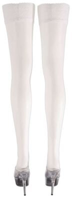 Cottelli Collection - Stay-ups med blondekant - Hvit