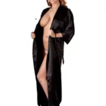 Cottelli Lingere - Klassisk Sort Kimono - Lang