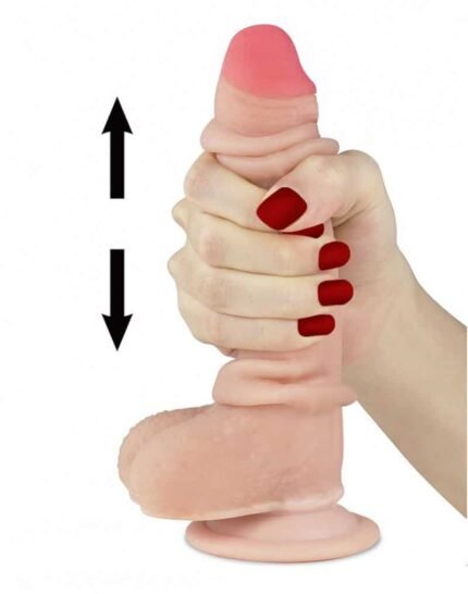 Lovetoy - 7" Sliding Skin Dildo - Lys Hudfarge