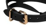 Master Series - Bondage Baddie Collar With O-ring  - Sort/Gull