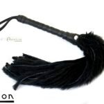Avalon - GRIFFIN - Flogger med Lær og Pels, Svart 