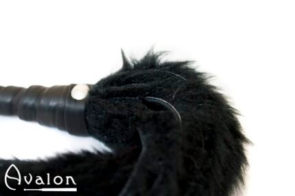Avalon - GRIFFIN - Flogger med Lær og Pels, Svart