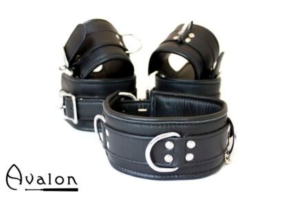 Avalon - EXILE - Cuffs og Collar sett Svart
