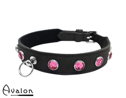Avalon - DEVOTION - Collar med Rosa runde Stener og O-ring