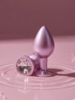 BQS - Rosa buttplug med rosa krystall - Small - Bilde 2