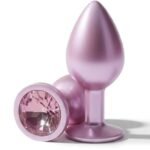BQS - Rosa buttplug med rosa krystall - Small