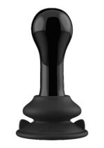 Chrystalino - Globy  - Sort glassdildo med vibrasjon og sugekopp