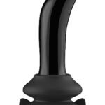 Chrystalino - Prickly  - Sort glassdildo med vibrasjon og sugekopp 
