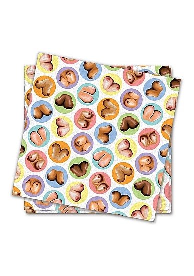 LITTLE GENIE  - Dirty Boobs - 8 pk servietter med pupper