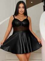 Gnist Undertøy - Wetlook kjole med mesh detaljer - Bilde 2