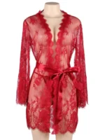 Gnist -  Luksuriøs Kimono - Blonder - Rød - Bilde 4