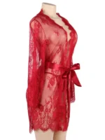 Gnist -  Luksuriøs Kimono - Blonder - Rød - Bilde 2