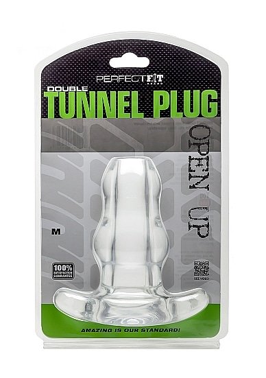 Perfect Fit - Double Tunnel Buttplug, Medium - Transparent
