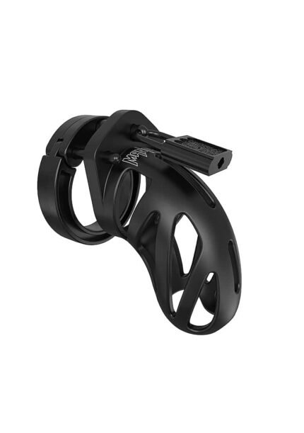 Man Cage - Model 24 - Kuklås 3,5" 9 cm - Silikon - Sort
