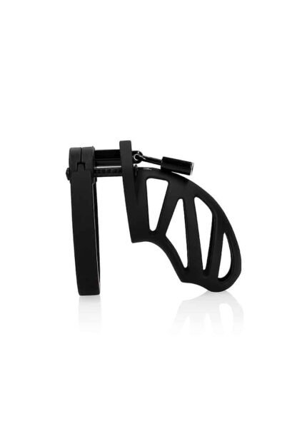 Man Cage - Model 24 - Kuklås 3,5" 9 cm - Silikon - Sort