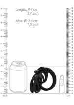 Man Cage - Model 24 - Kuklås 3,5" 9 cm - Silikon - Sort