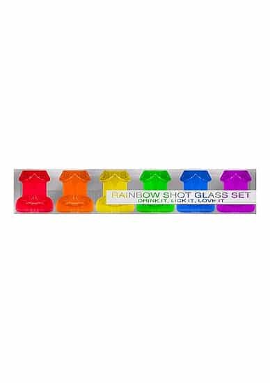 KHEPER GAMES - Regnbue Shotglass sett i penisform -  6 pk