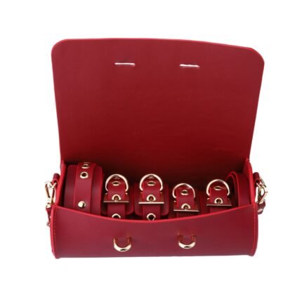 BDSM Deluxe sett med 5 deler og veske - Red