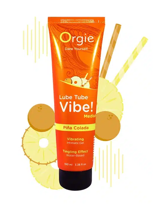 OR-17533-Lube-Tube-Orgie-Pina-Colada-VIBE-Low-vannbasert-waterbased-02 Orgie - Lube Tube VIBE! - Medium - Piña Colada - 100ml - Bilde 1