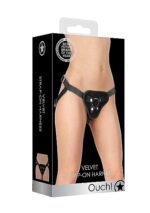Ouch! - Velvet justerbar Strap-on sele - Sort