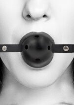 Ouch! Black & White - Ballgag med pustehull - Sort
