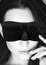 Ouch!  Black & White - Satin Curvy Eyemask - Øyemaske Sort