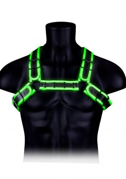 Ouch! Chest Bulldog Harness - Glow In The Dark