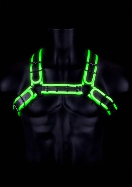 Ouch! Chest Bulldog Harness - Glow In The Dark