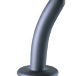 OUCH! - Smooth Silicone - Enkel dildo med sugekopp - Gun Metall