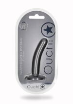 OUCH! - Smooth Silicone - Enkel dildo med sugekopp - Gun Metall
