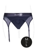 Ouch! Vibrating Strap-on Thong med Strømpebånd - M/L