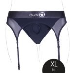 Ouch! Vibrating Strap-on Thong med Strømpebånd - XL/XXL