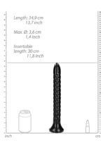 Ouch! Swirled Anal Snake - Dybdetrener Dildo - 30 cm - Sort