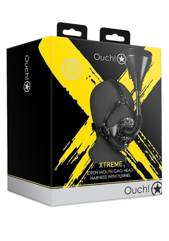 OUCH! - Xtreme - Hodeharness Med Gag Og Trakt - Sort