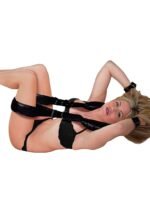 OUCH! -  POLSTRET LÅR RESTRAINTS MED HÅNDCUFFS - SORT