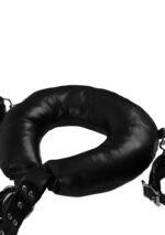 OUCH! -  POLSTRET LÅR RESTRAINTS MED HÅNDCUFFS - SORT