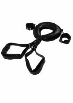 OUCH! -  POLSTRET LÅR RESTRAINTS MED HÅNDCUFFS - SORT