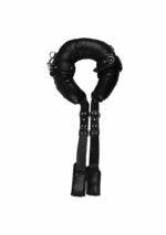 OUCH! -  POLSTRET LÅR RESTRAINTS MED HÅNDCUFFS - SORT