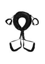 OUCH! -  POLSTRET LÅR RESTRAINTS MED HÅNDCUFFS - SORT