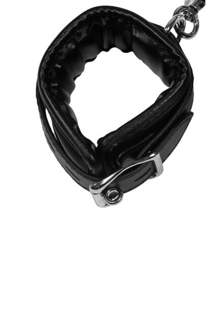 OUCH! -  POLSTRET LÅR RESTRAINTS MED HÅNDCUFFS - SORT