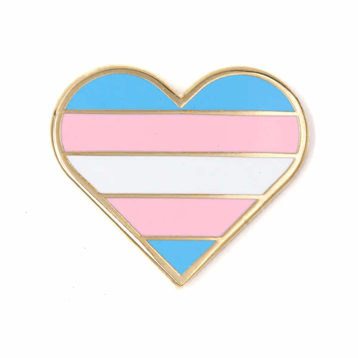 Pride pin - Trans Flag Heart Pin - 1stk Pride pin - Trans Flag Heart Pin - 1stk